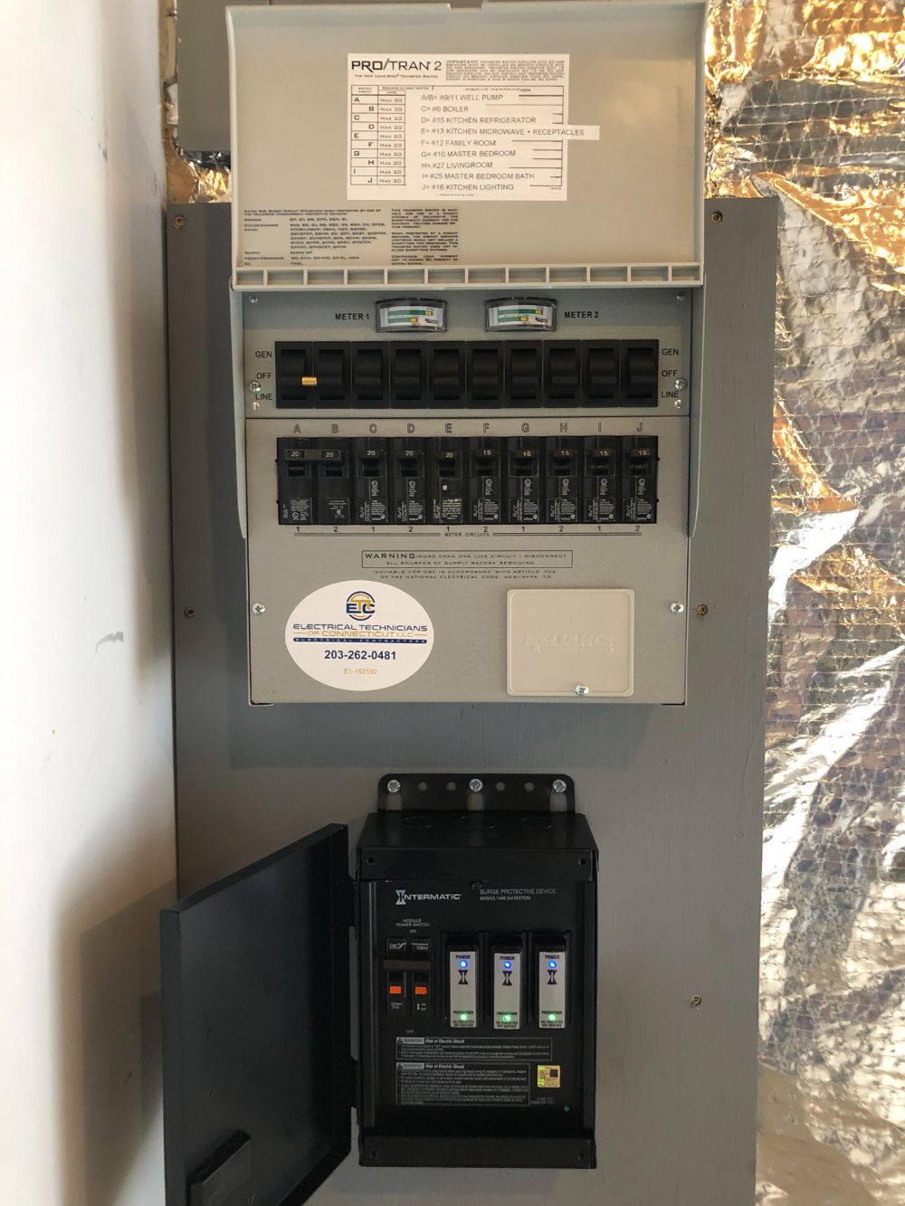 Manual Transfer Switch and TVSS in Newtown, CT
